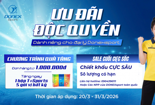 DONEXSPORT THÔNG BÁO CHƯƠNG TRÌNH KHUYẾN MÃI THÁNG 3